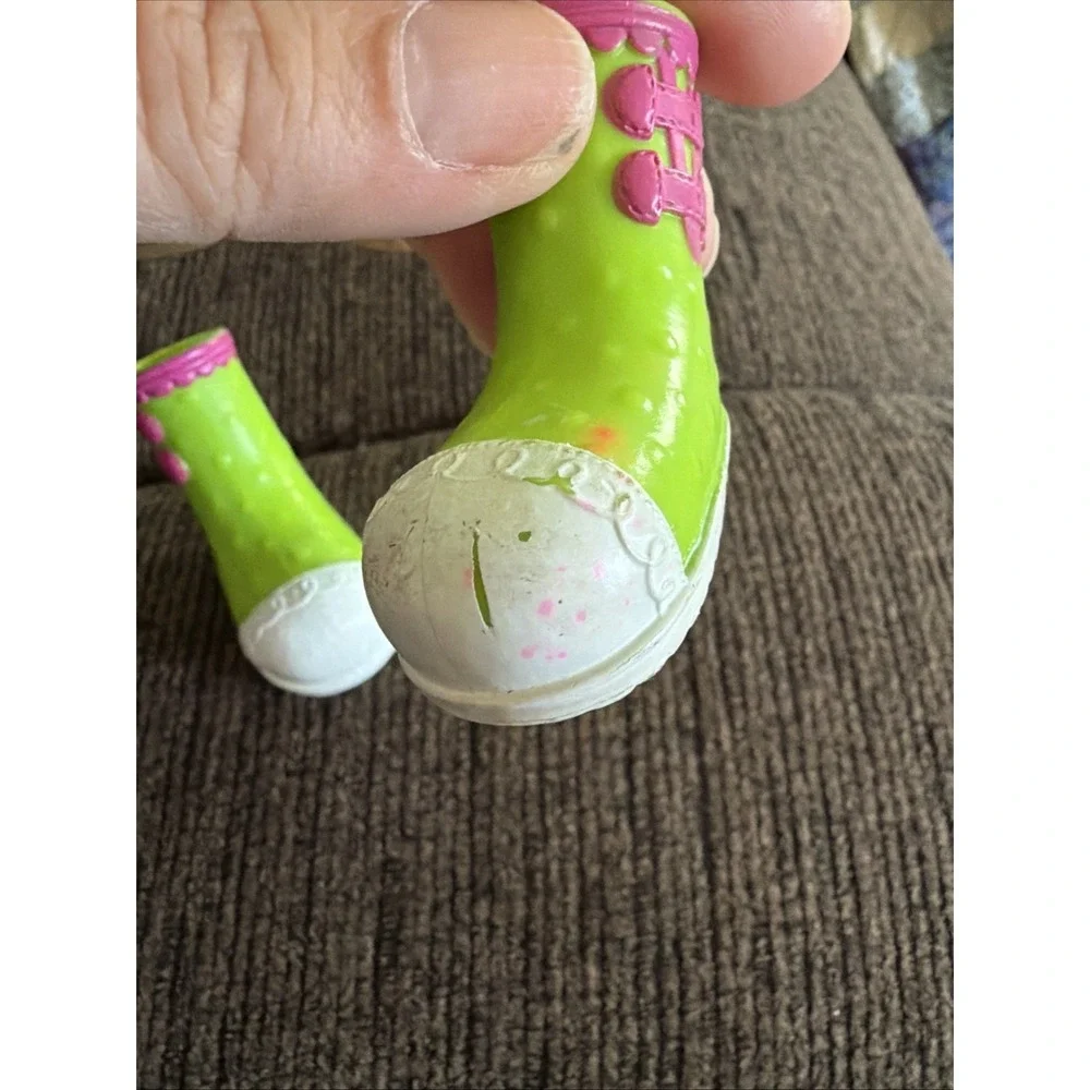 Lalaloopsy Green pink white BOOTS SHOES ONLY REPLACEMENT for Full Size Doll
